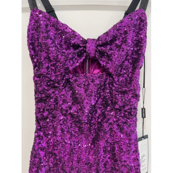 Dolce And Gabbana Purple Sequinned Cut Out Long Dress - Picture 8 of 12